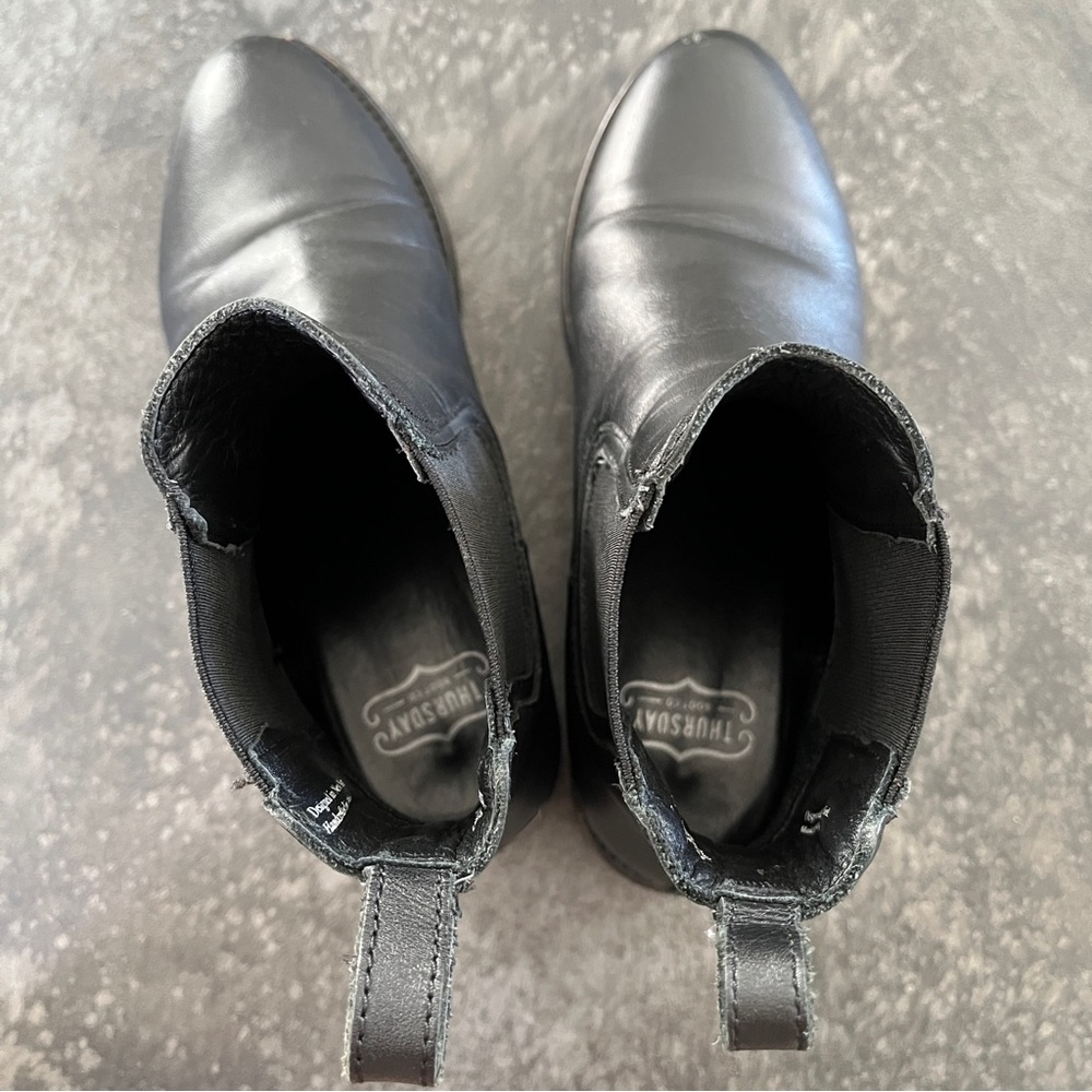 Thursday Boot Company Black Leather Ankle Chelsea Boot Block Heel Womens 6.5 - Picture 8 of 12